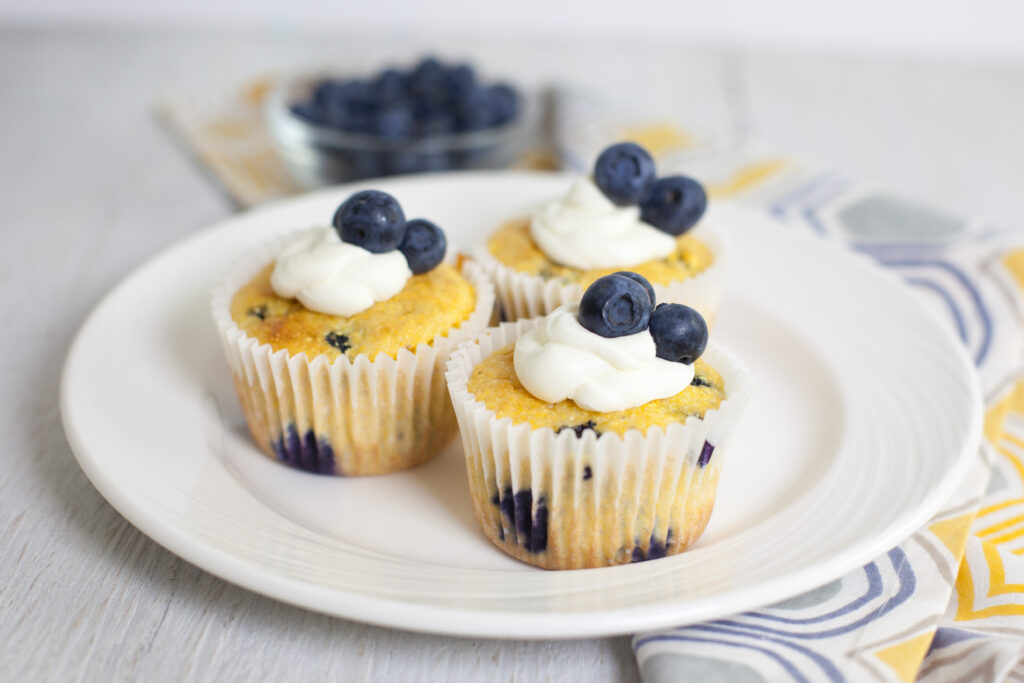 Blueberry Lemon Corn Cupcakes