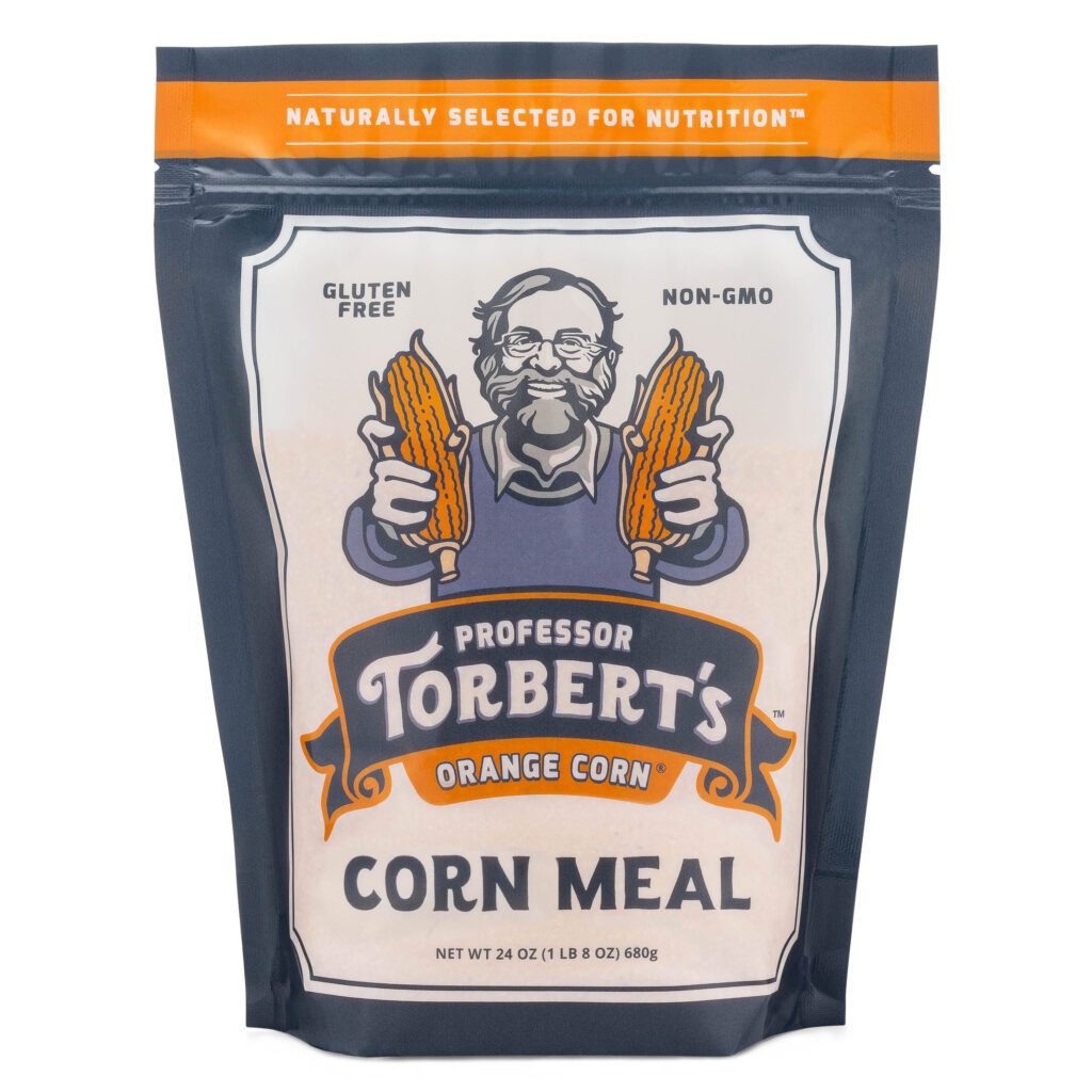 Orange Corn Meal Packet With A White Background