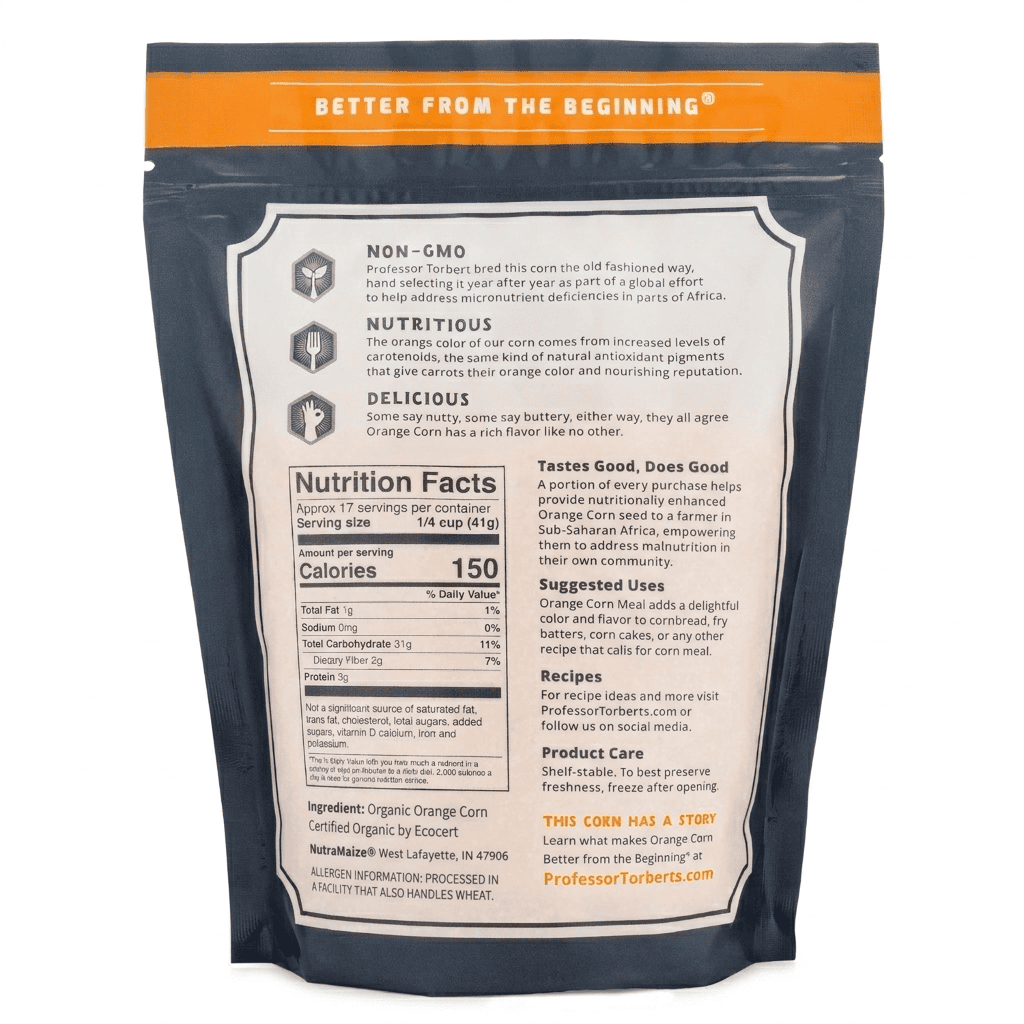 Organic Orange Corn Meal 24 oz - Image 2