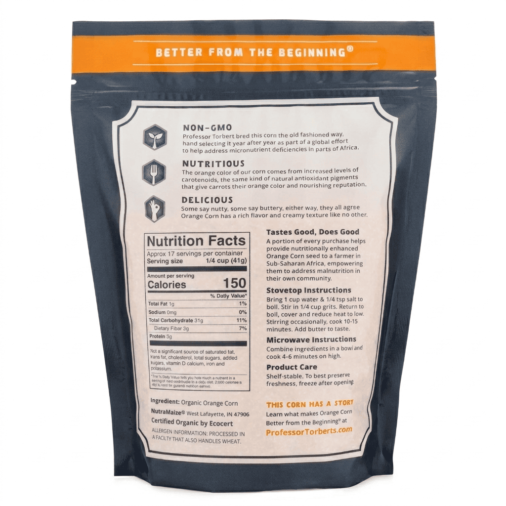Organic Orange Corn Grits 24 oz - Image 2